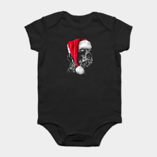 Funny German Wirehaired Pointer Santa Christmas dog mom gift Baby Bodysuit